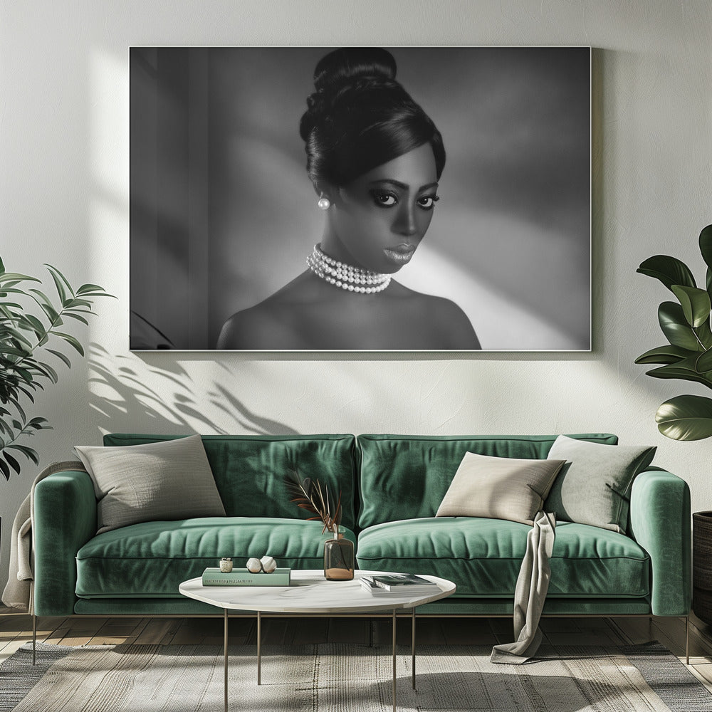 Artwork- The white pearls-34" x 22" Metalinches-Metal