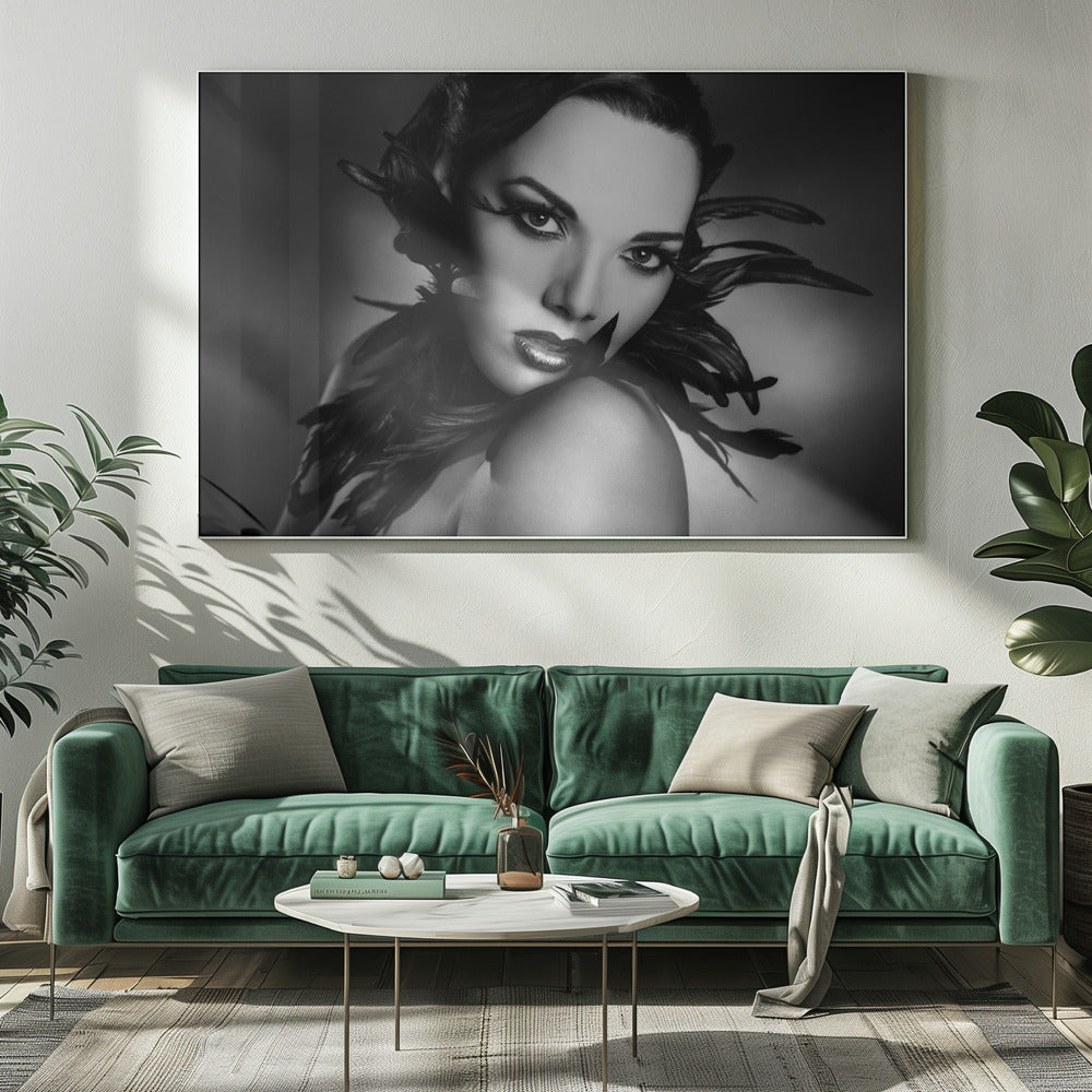 Artwork- The black feathers-34" x 22" Metalinches-Metal