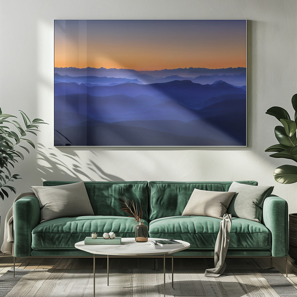 Artwork Misty Mountains20X16inches- White Frame