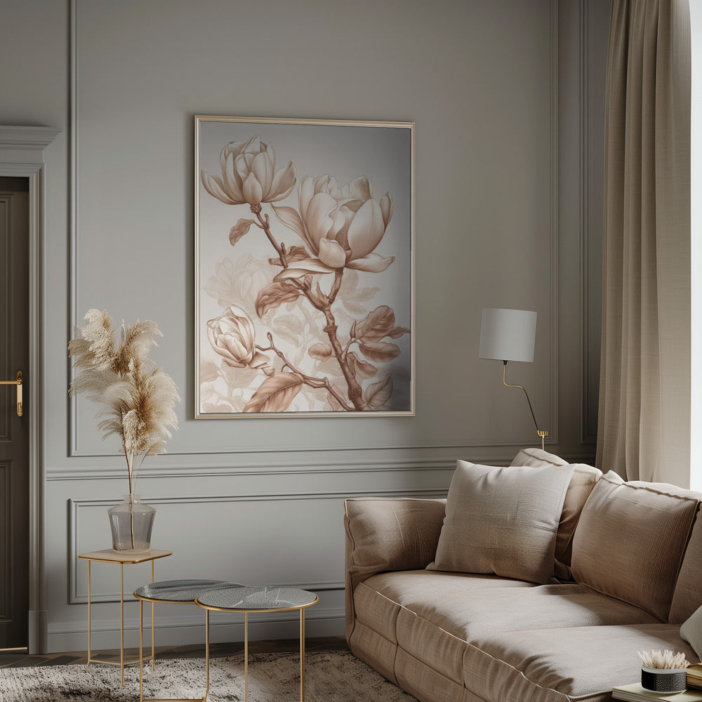 Beige Flowers 3 Wall Artwork 0