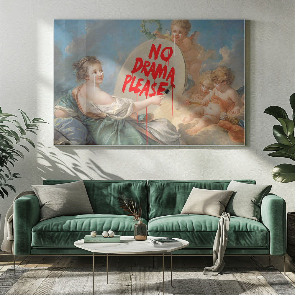 canvas prints No Drama20X16inches- White Frame