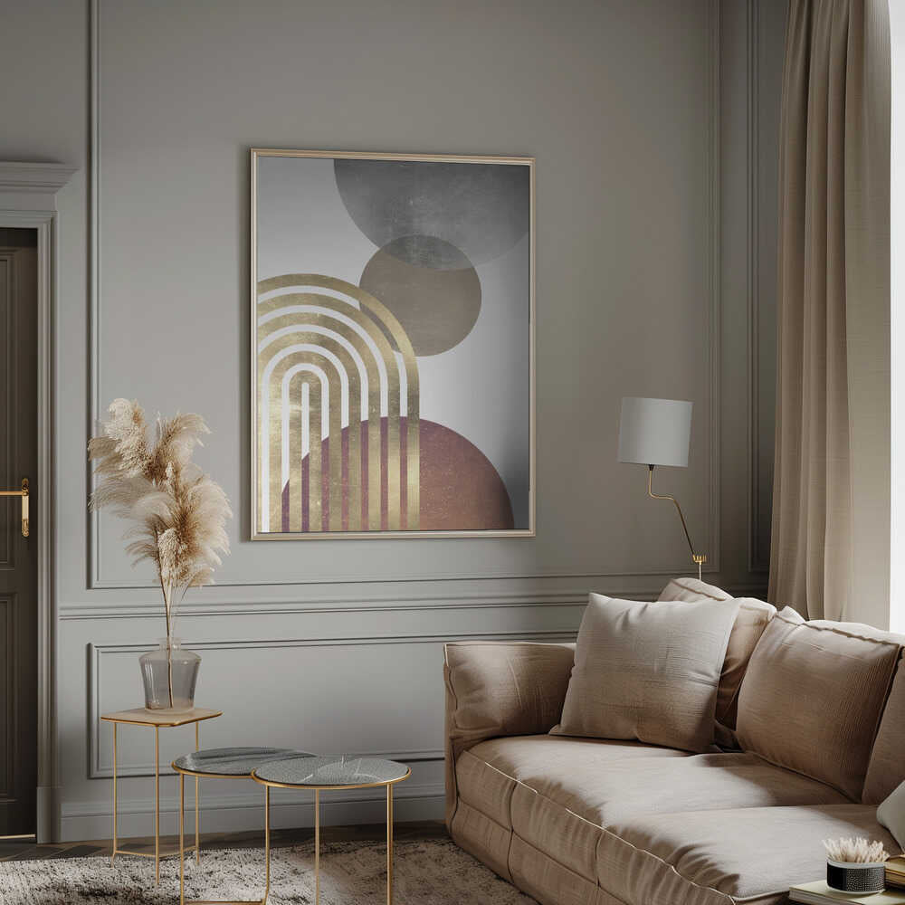 Wall art Composition lines and circles 2