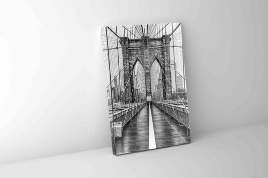 Brooklyn Bridge in Black & White-Skyline Wall decor- Silver varnish