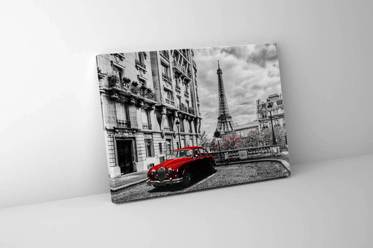 Canvas Print-Eiffel Tower Black white and red-Wall Art