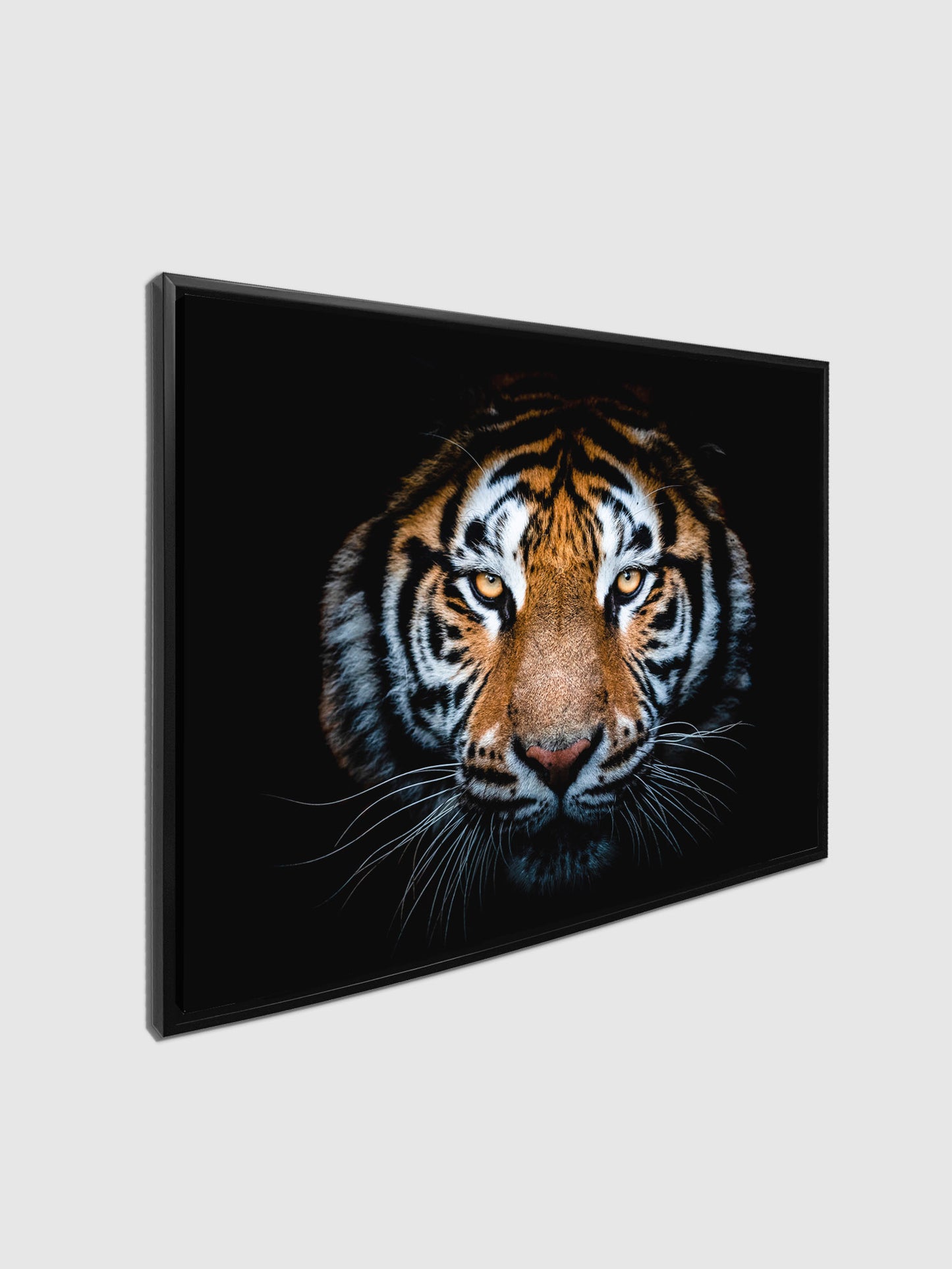 Tiger Head-Wildlife Canvas Art - Hand applied gold varnish