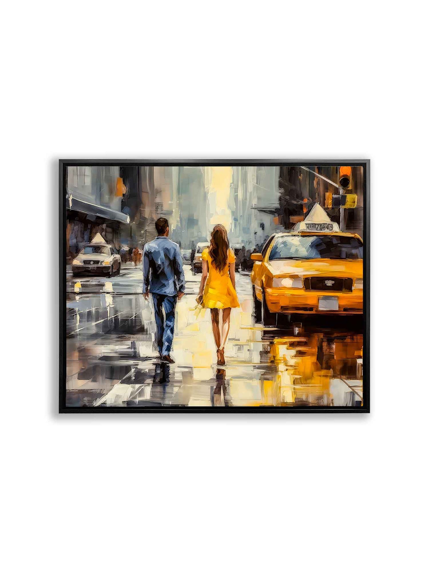 Couple in NY-Vintage Downtown New York-Canvas Print-Wall Art