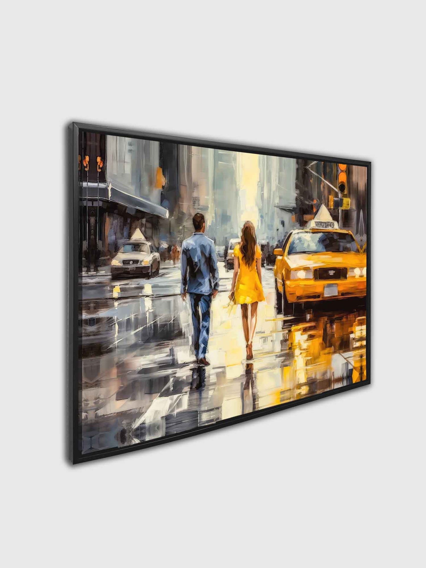 Couple in NY-Vintage Downtown New York-Canvas Print-Wall Art