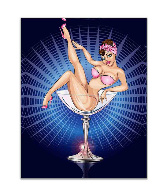 Blue and pink cocktail-Wall art decor