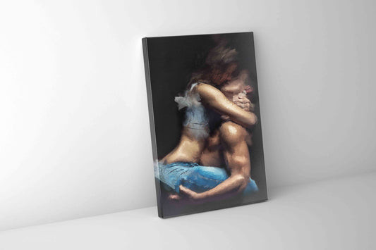 The couple in the shade. Canvas Wall Art.