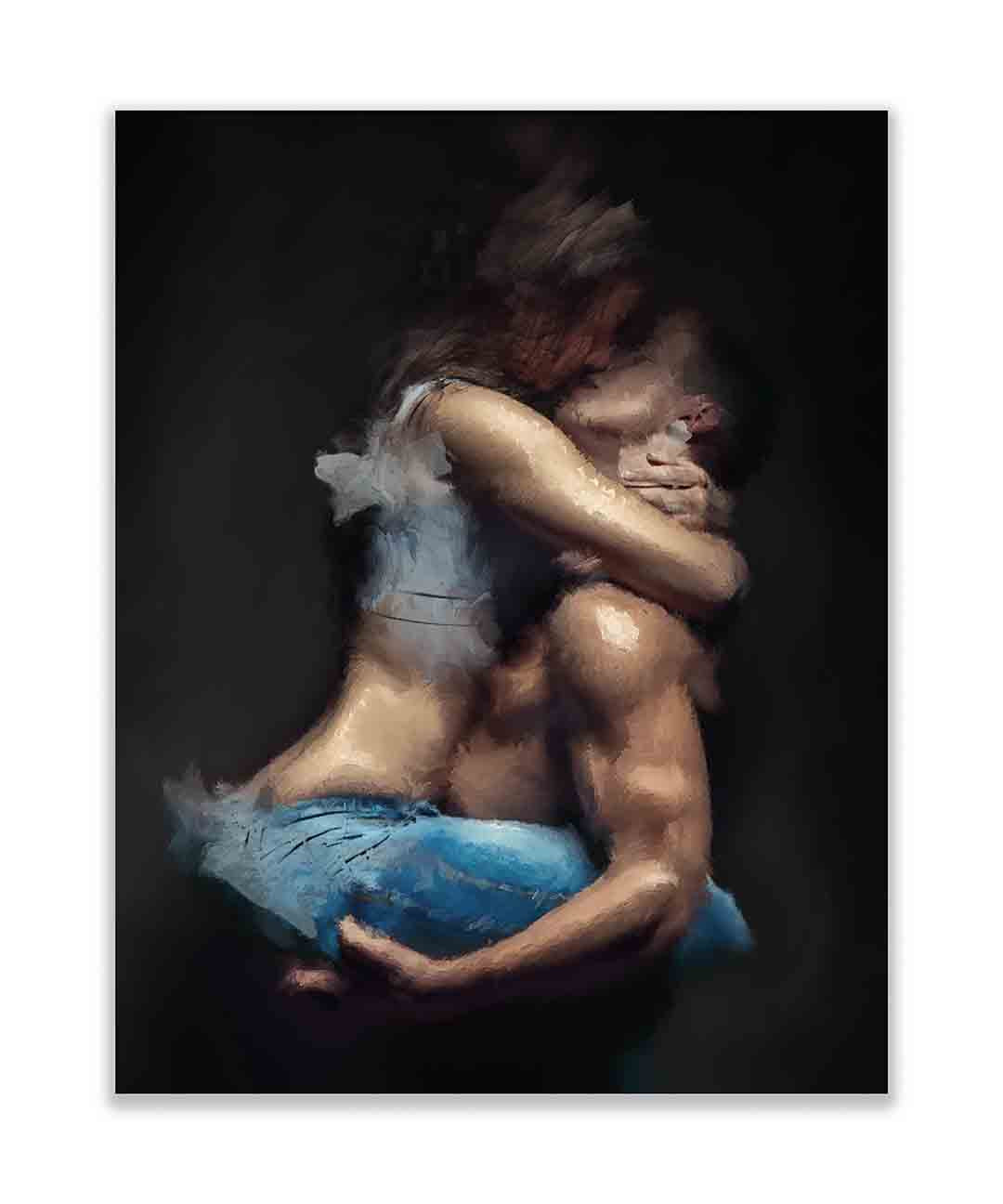 The couple in the shade. Canvas Wall Art.