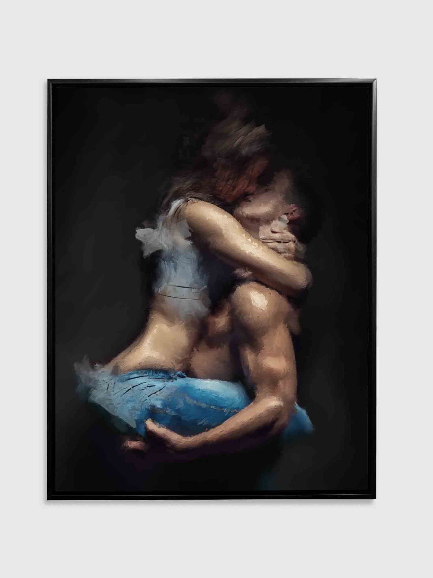 The couple in the shade. Canvas Wall Art.