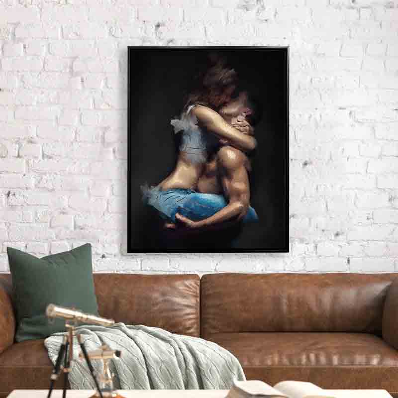 The couple in the shade. Canvas Wall Art.