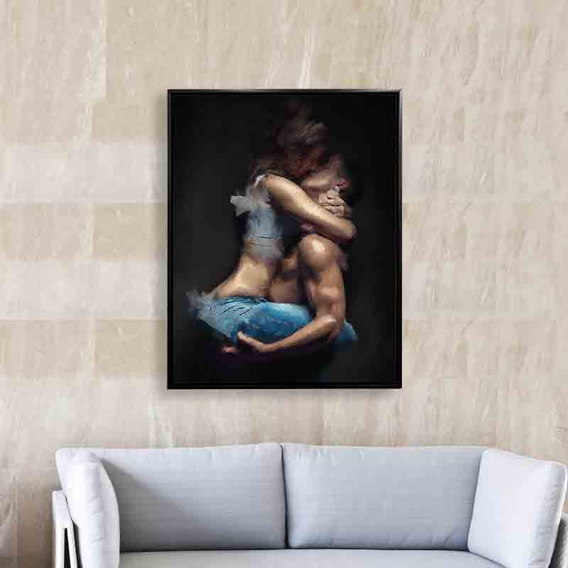 The couple in the shade. Canvas Wall Art.
