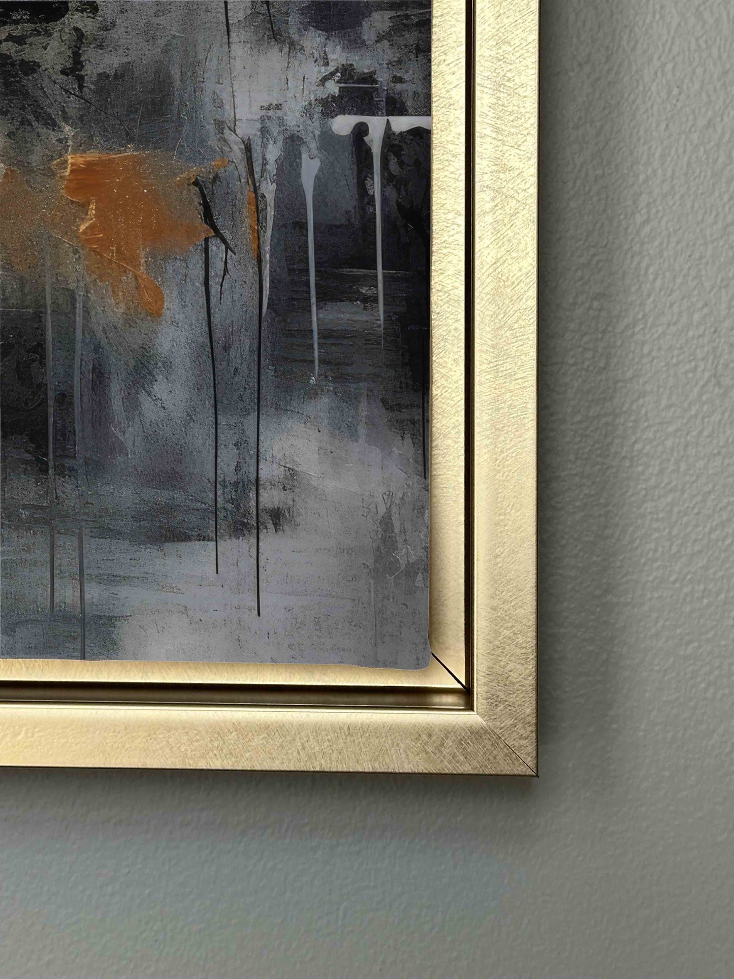 Autumn abstract canvas print-Minimalist art gold, beige, black and white