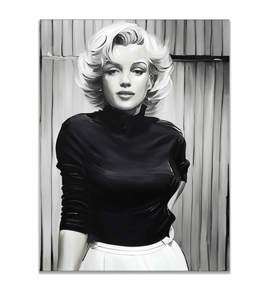 Marilyn in Black and White - Wall decor - Canvas Fine Art