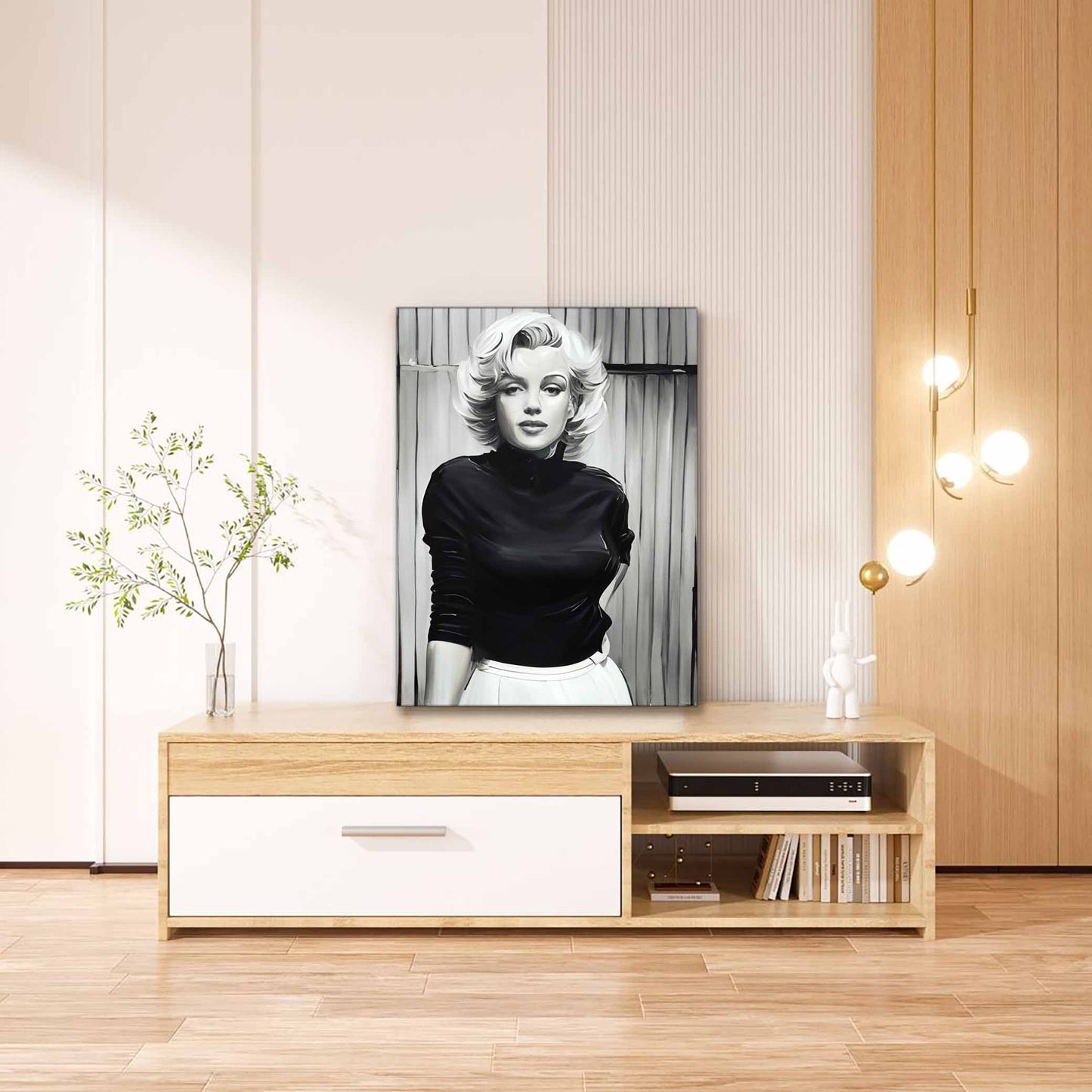 Marilyn in Black and White - Wall decor - Canvas Fine Art
