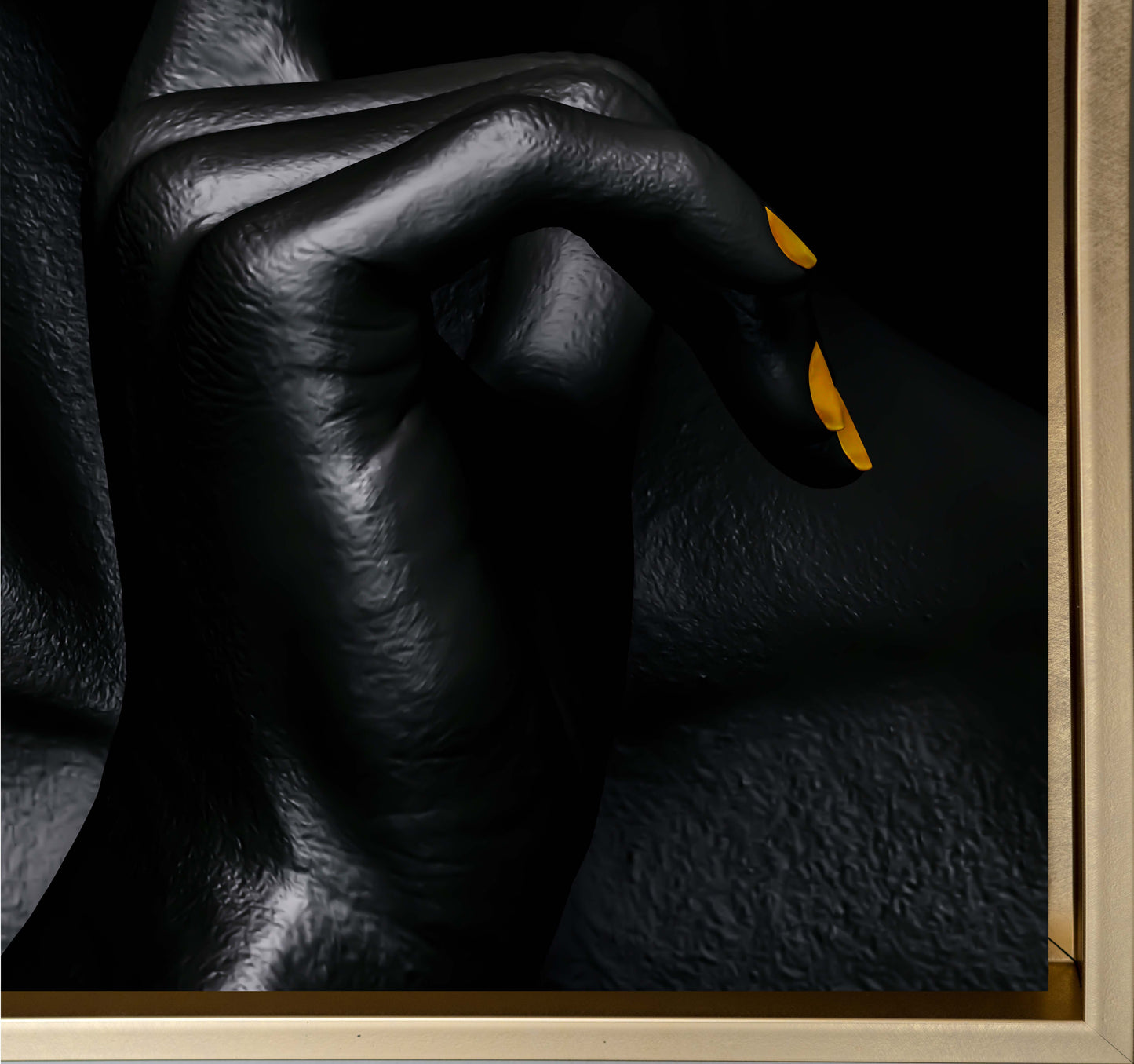Noir Or-Abstract Gold and Black Wall art- Fine Art-Gold varnish