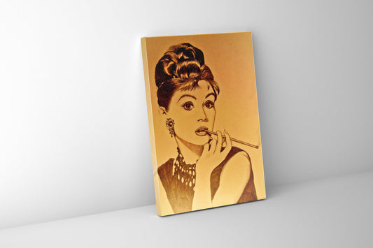 Audrey in Sepia-Wall art decor-Fine Art-Gold varnish