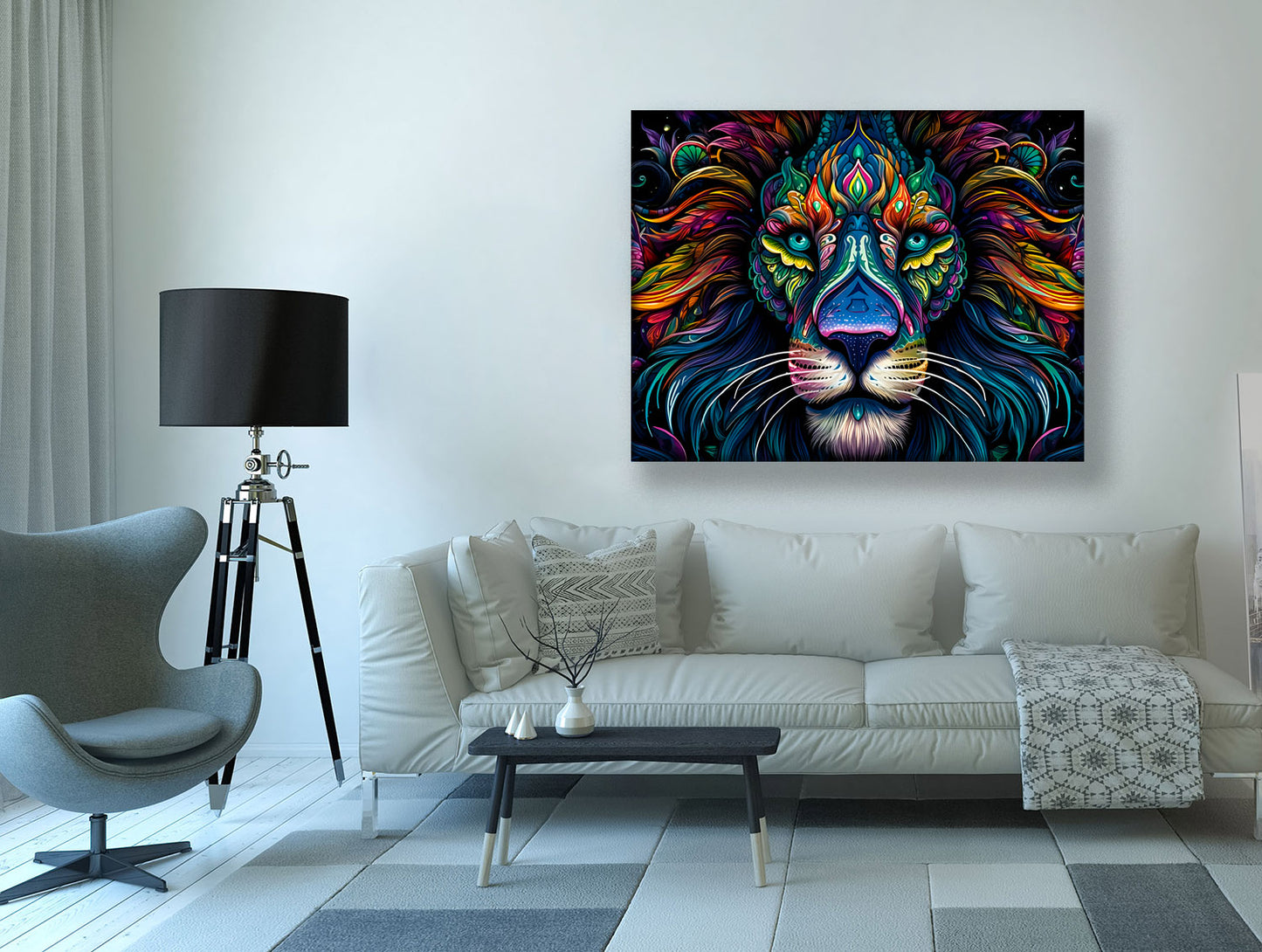 Wildlife Canvas Art - Colorful Lion's - Wall Decor-RGB Vanish