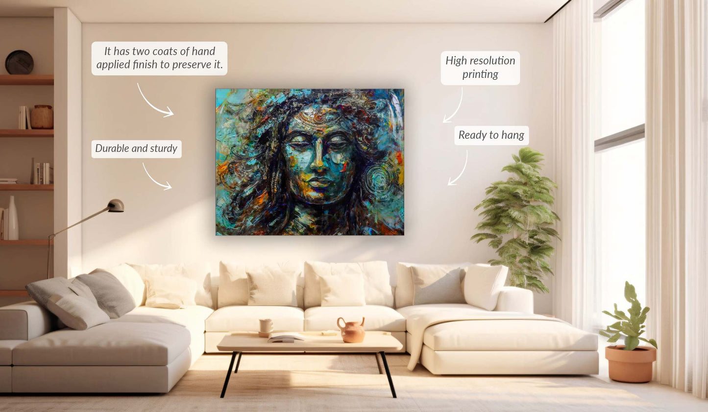 Shiva Canvas Wall Art-Indian Art- Religious Photo