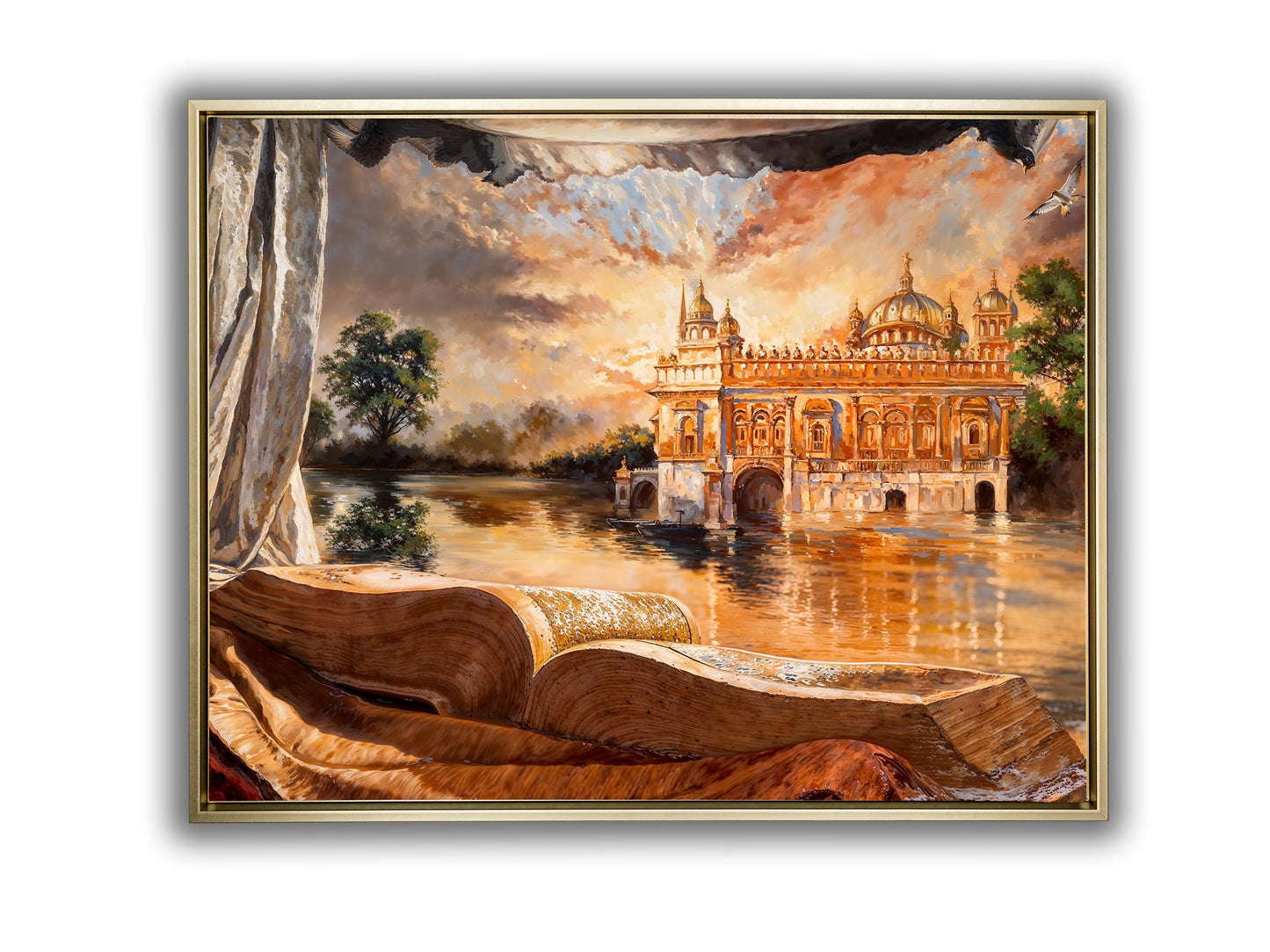 Ancient Golden Temple -Wall Decor- Spiritual Wall Art