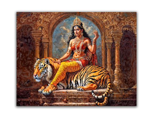 Parvati Canvas Wall Art-Indian Art-Spiritual Wall Art