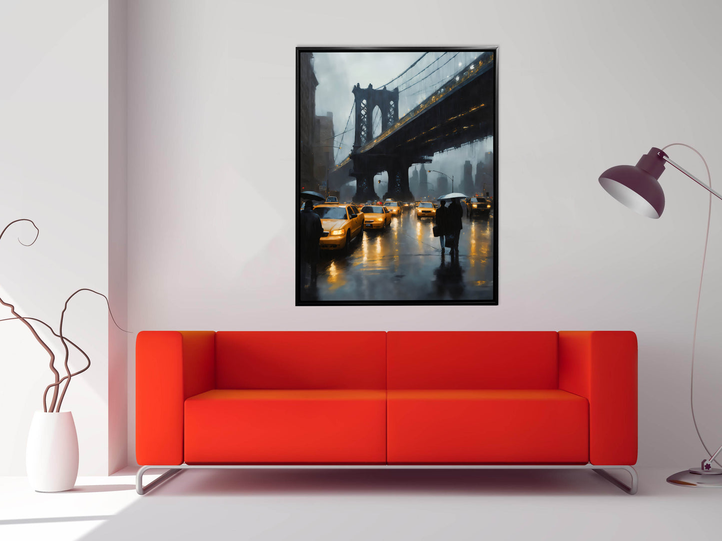Wall Art-Stylized DUMBO NYC Bridge Skyline-Canvas Print