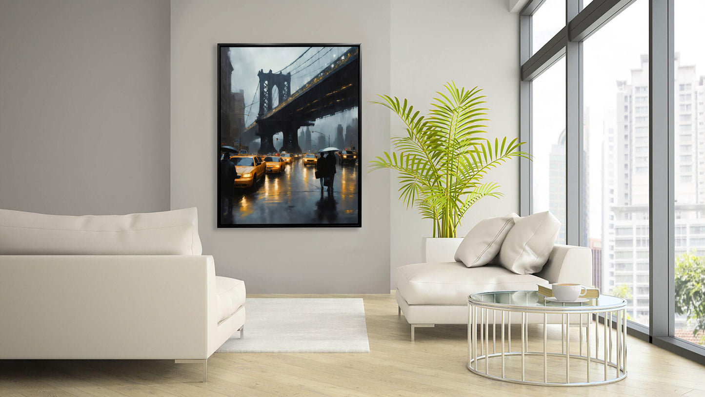 Wall Art-Stylized DUMBO NYC Bridge Skyline-Canvas Print