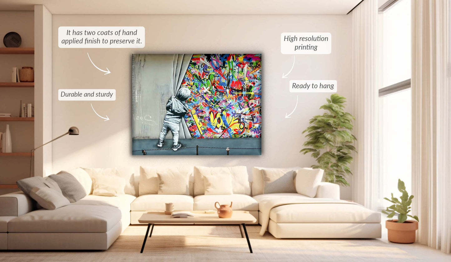 Wall Art Grafitti -Canvas Printed-Artwork Decor