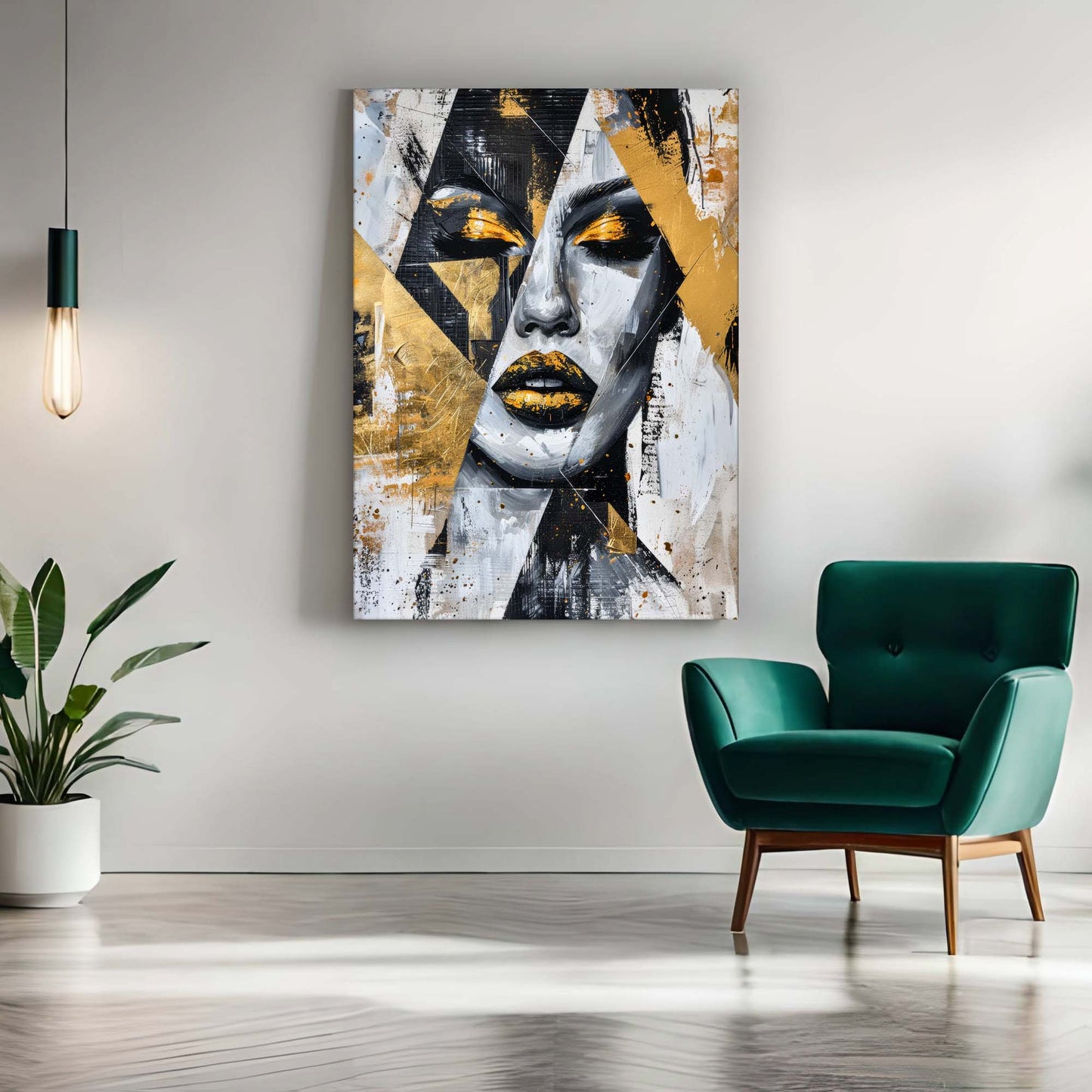 Gold & Black Face I