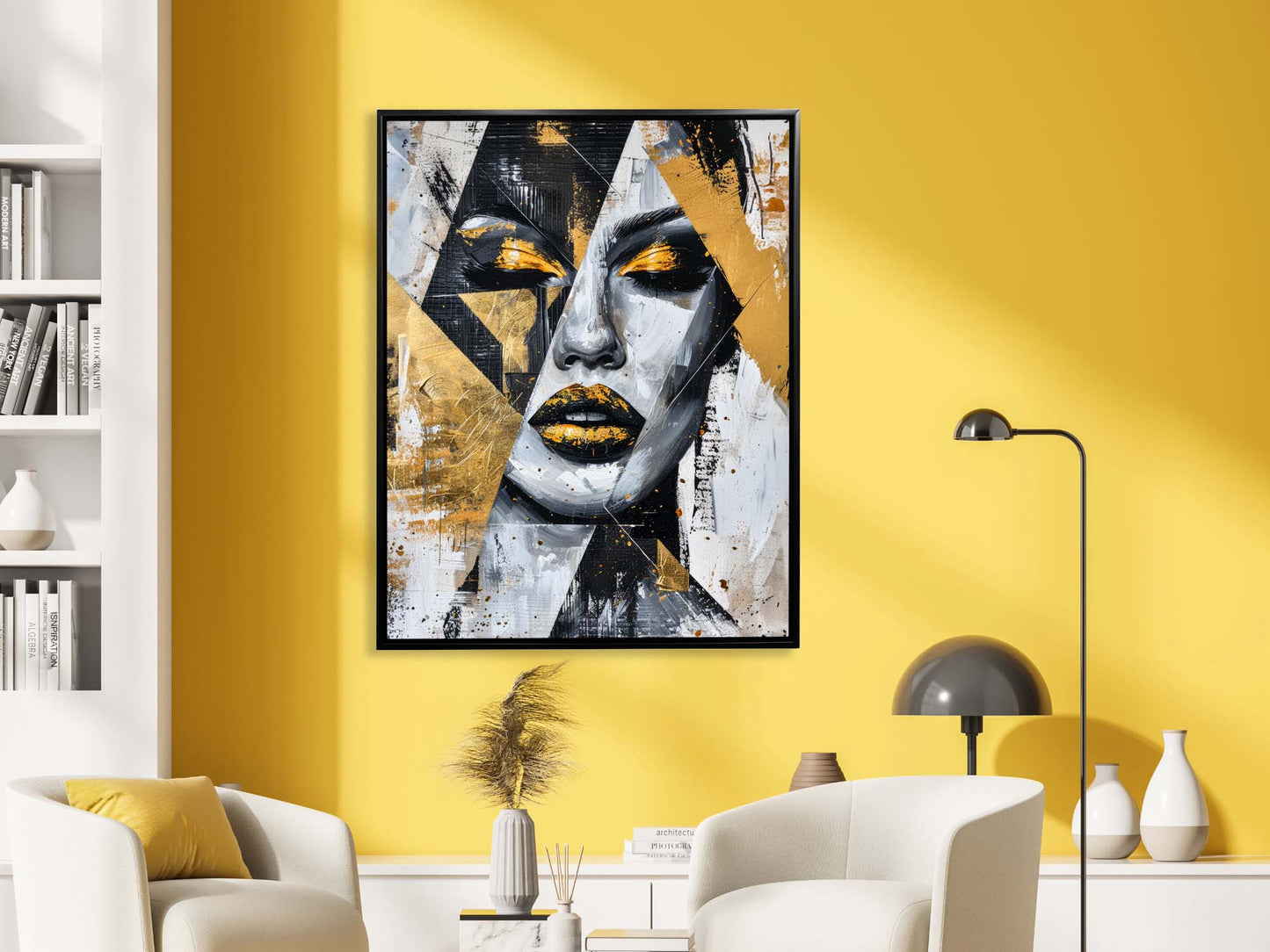 Gold & Black Face I