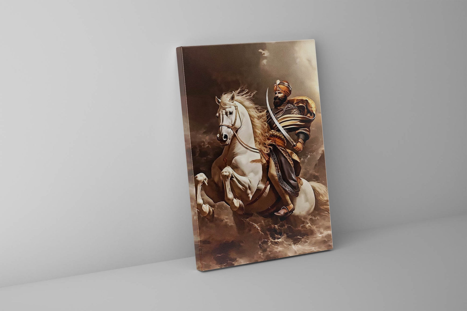Sikh Warrior 36X48 Fine Art Canvas Wall Artwork 0