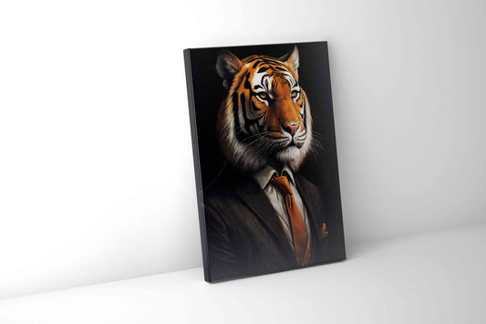 36" x 48" Tiger in Suit Wall Artwork 0