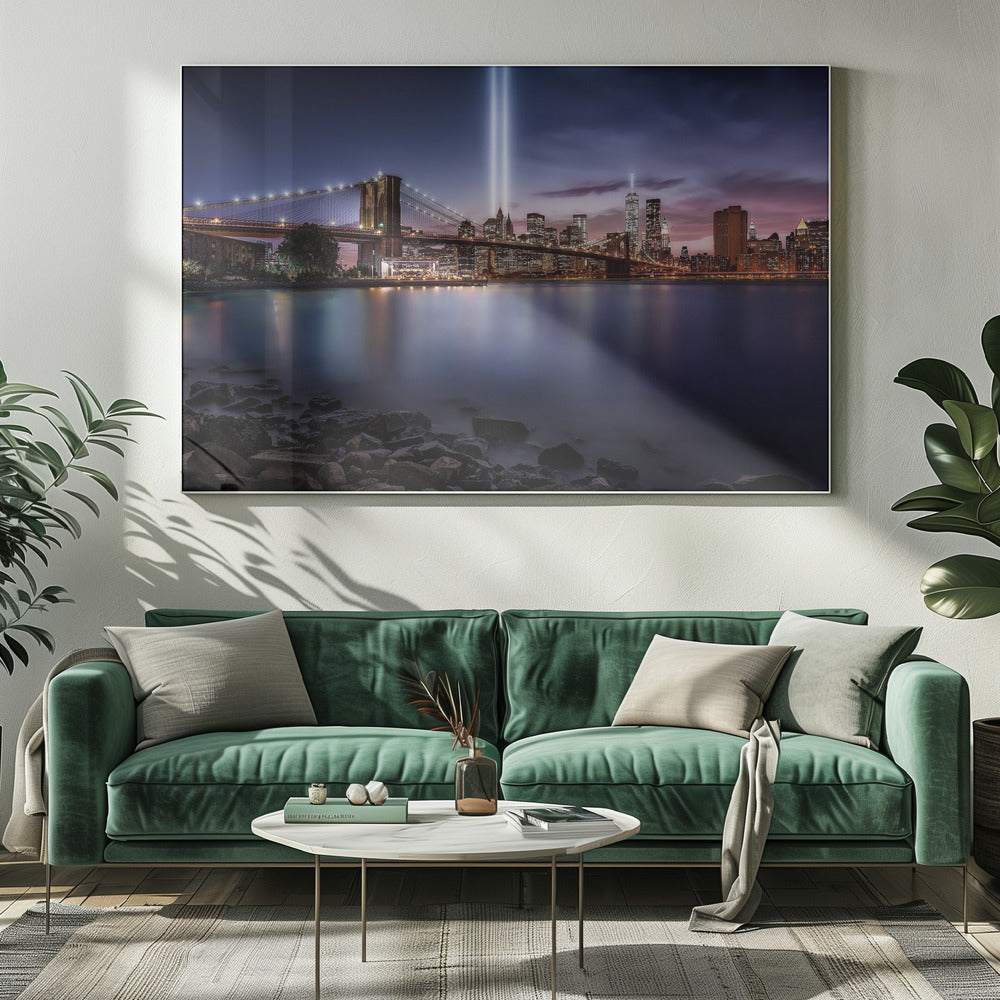 Artwork Unforgettable 9-11. New York20X16inches- White Frame
