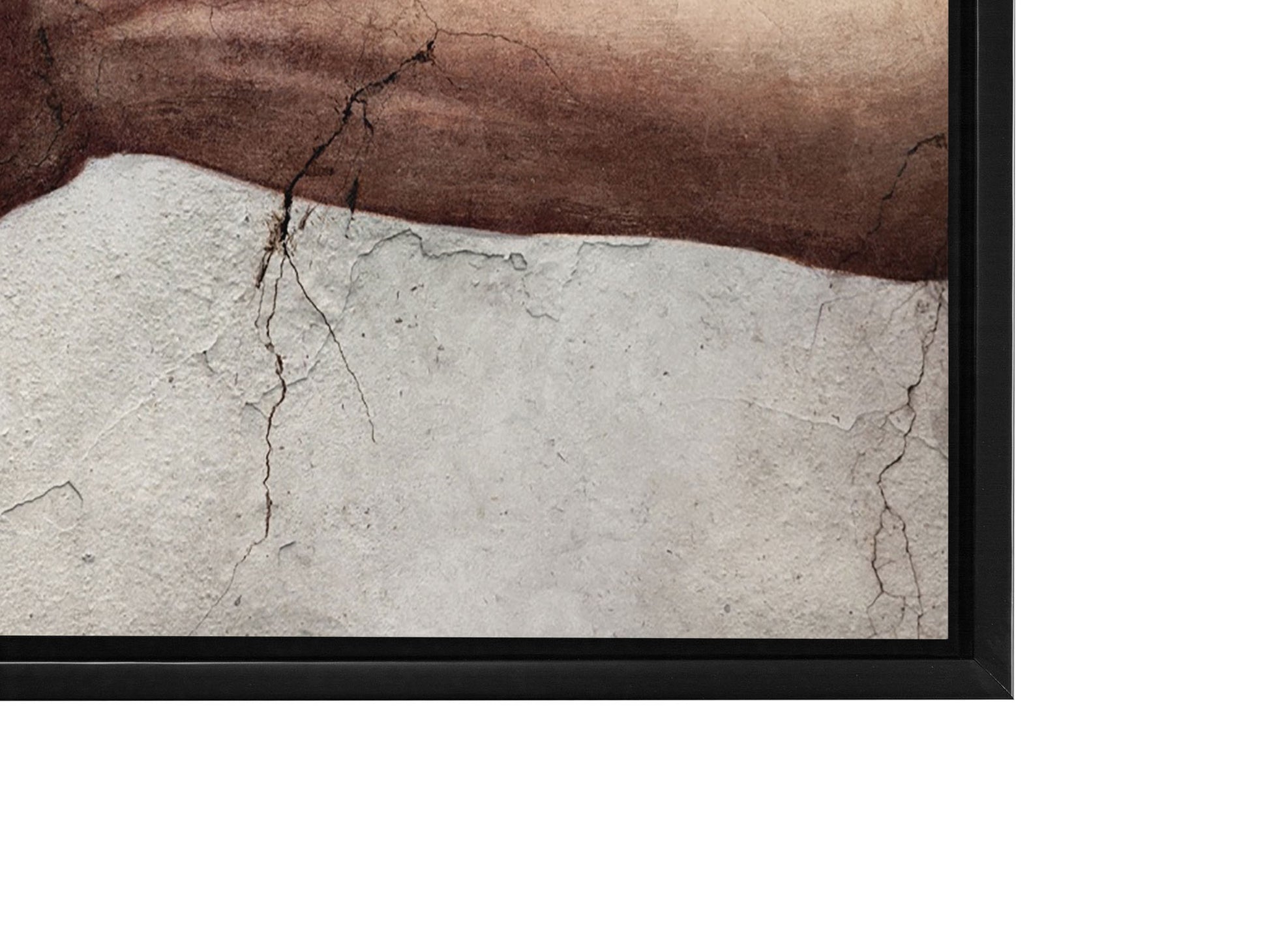 detail of Michaelangelo's " Creation" in Black Floating Frame