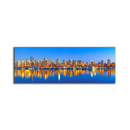 Downtown Vancouver at sunset- Skyline Wall Decor-RGB varnish