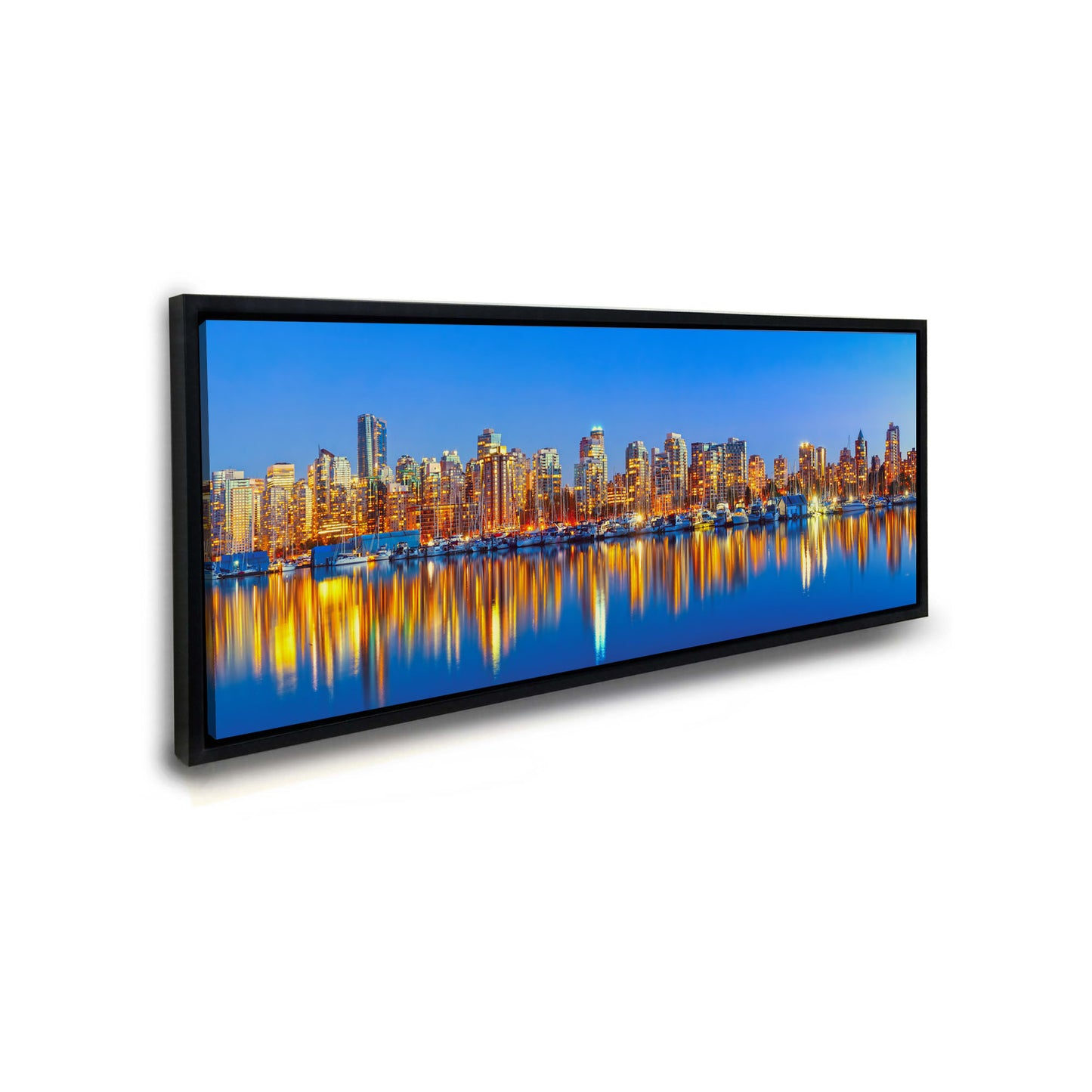 Downtown Vancouver at sunset- Skyline Wall Decor-RGB varnish