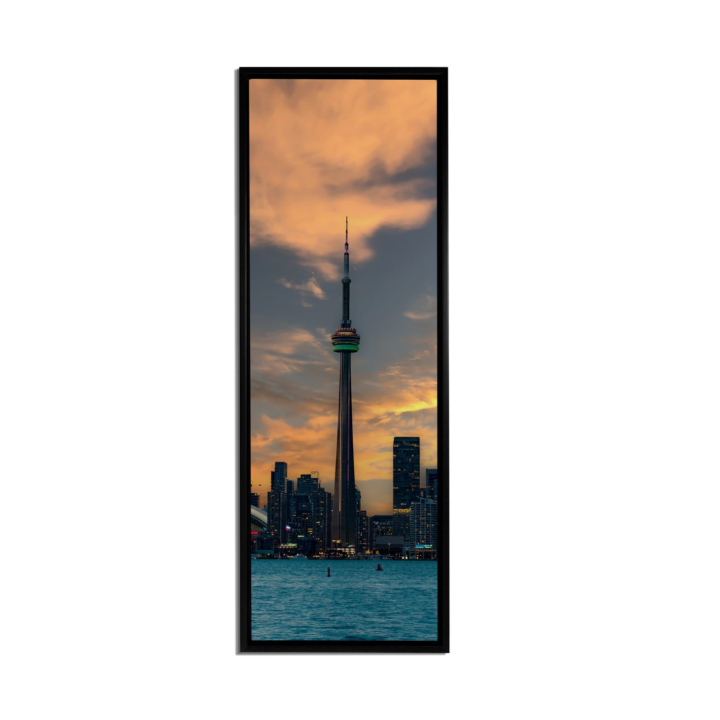 Green CN Tower Toronto Skyline- Canvas Wall Decor