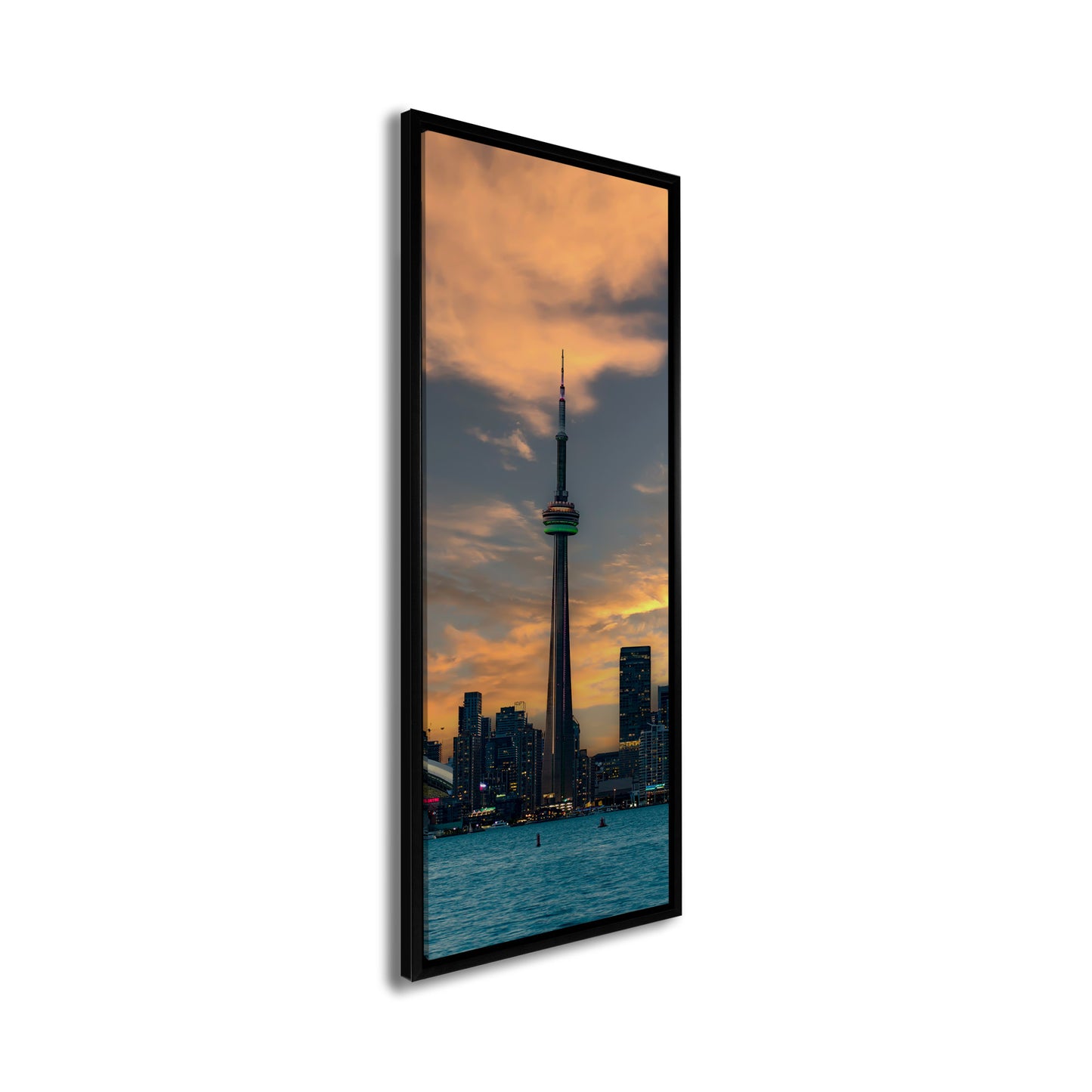 Green CN Tower Toronto Skyline- Canvas Wall Decor