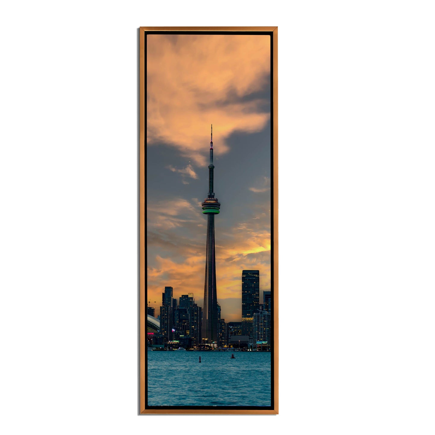 Green CN Tower Toronto Skyline- Canvas Wall Decor