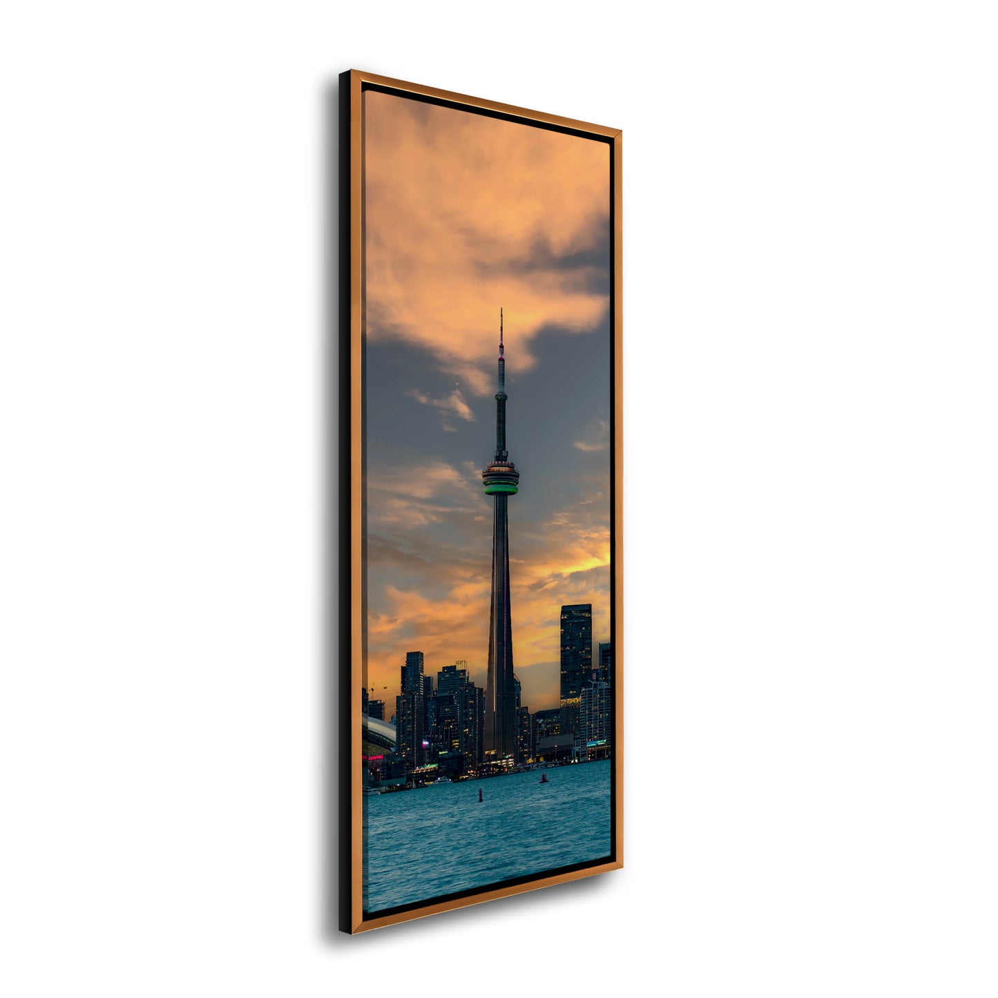 Green CN Tower Toronto Skyline- Canvas Wall Decor