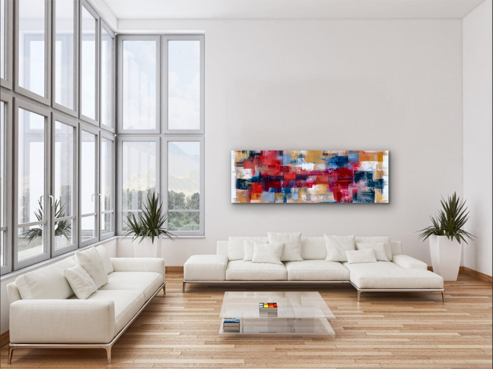 Burgoyne Abstract brushwork weaving-Large Canvas Wall art- Fine Art- RGB varnish