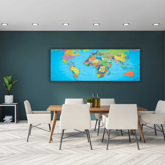 Canvas World Map 72" x 24" Ready to hang canvas wall decor