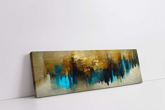 Gold and Blue Abstract-Canvas Wall art- Fine Art
