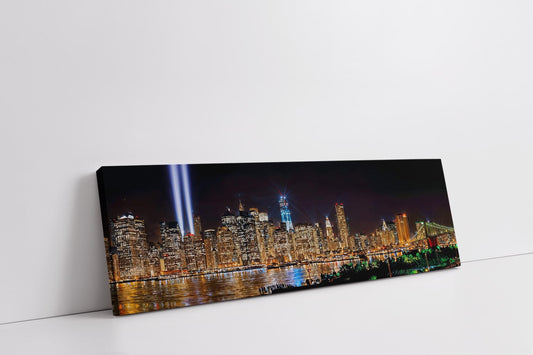 New York 9/11 Tribute Light-City skyline-Large Canvas Wall art