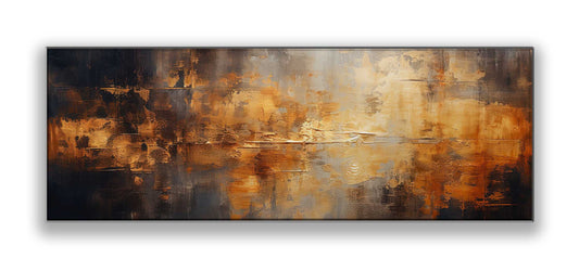 Fine Art Abstract Canvas Gold in Sepia Tones 72" x 24"