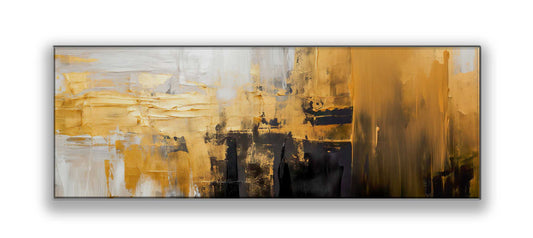 Abstract with gold and white 72" x 24"