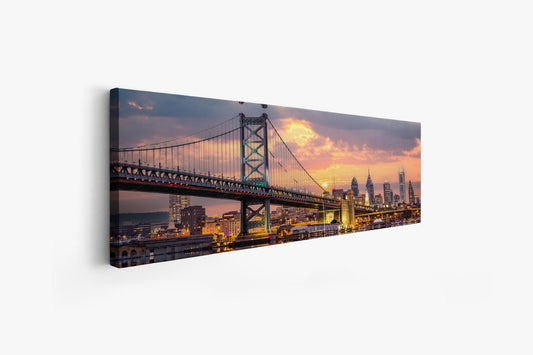 Philadelphia Skyline 72" x 24" Fine Art Canvas