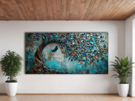 3D tree 72" x 36" Fine Art Canvas Print