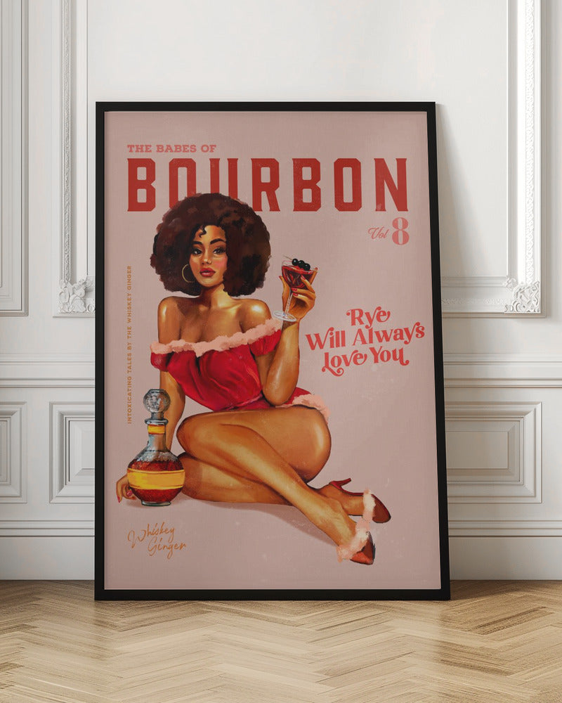 sample Wall art Babes of Bourbon Vol 8 in black frame